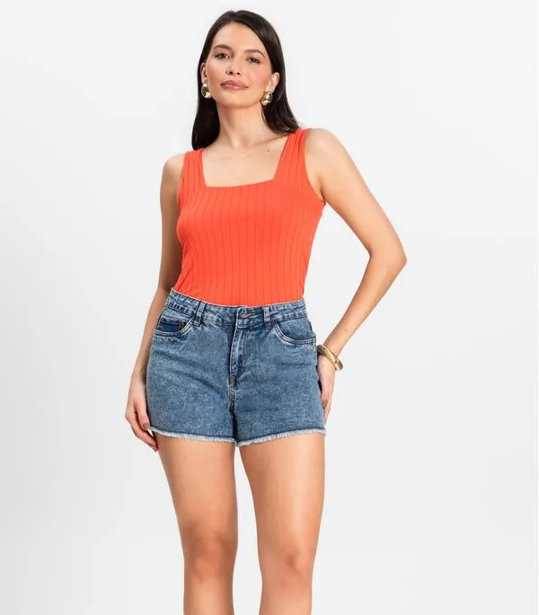 Shorts Jeans Azul Feminino Adulto Básico Select 42