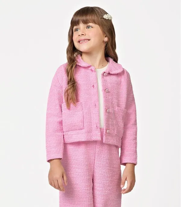 Casaco Infantil Tweed Shine Trick Nick Rosa 6