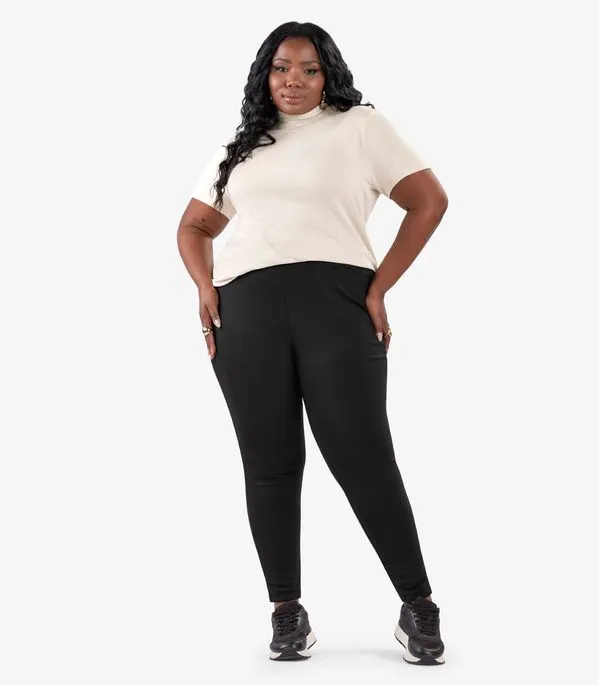 Legging Feminina Plus Size Secret Glam Preto Plus G2