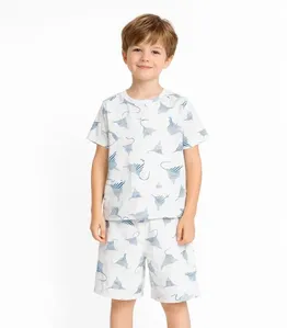 Pijama Infantil Menino Blusa E Bermuda Rovi Kids Azul 2