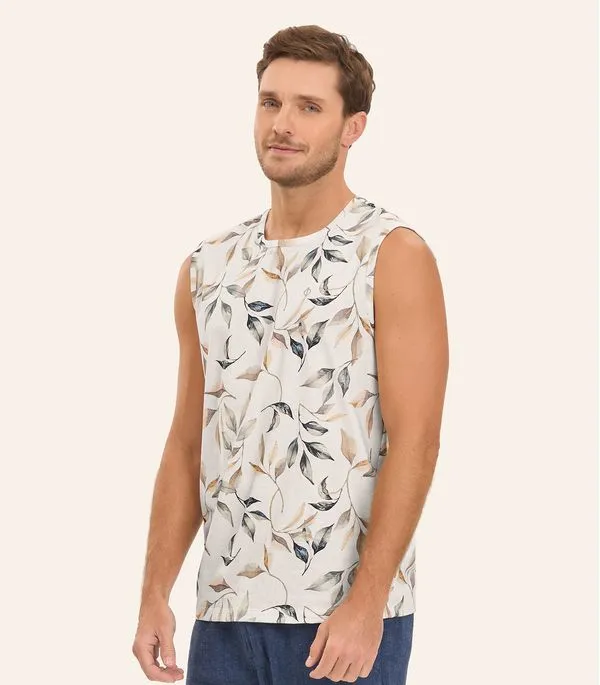 Regata em Meia Malha Masculina Diametro Bege M