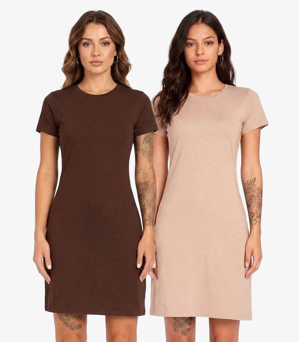 Kit 2 Vestidos Femininos Curto Com Manga Infinita Cor Sortidos P