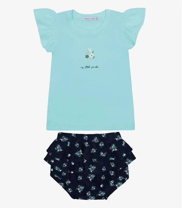 Conjunto Infantil Blusa Com Calcinha Trick Nick Azul 1