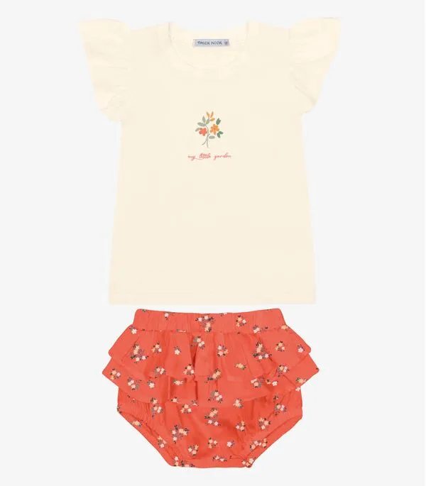 Conjunto Infantil Blusa Com Calcinha Trick Nick Bege P