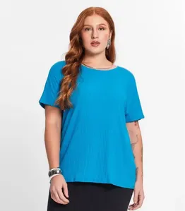 Blusa Feminina Plus Size Secret Glam Azul Plus G3