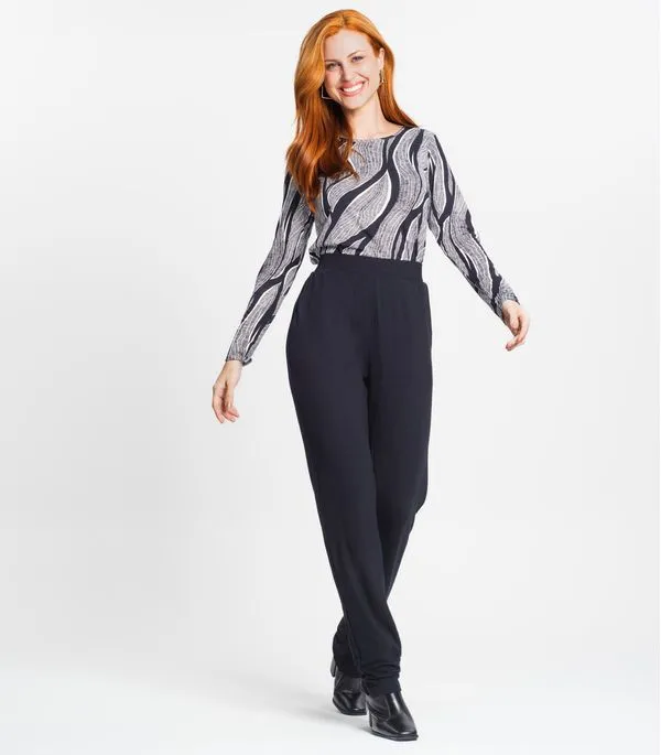 Calça Feminina Em Molecotton Básico Rovitex Preto G