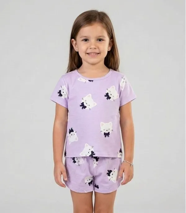 Pijama Infantil Menina Blusa E Short Select Roxo 4