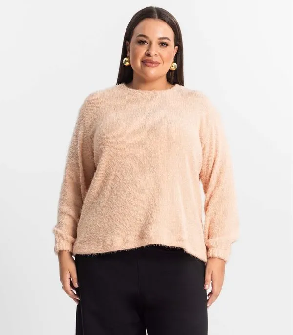 Moletom Feminino Plus Size Secret Glam Rosa Plus G2