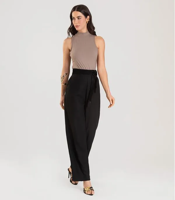 Regata Gola Alta Feminina Dianna Marrom M