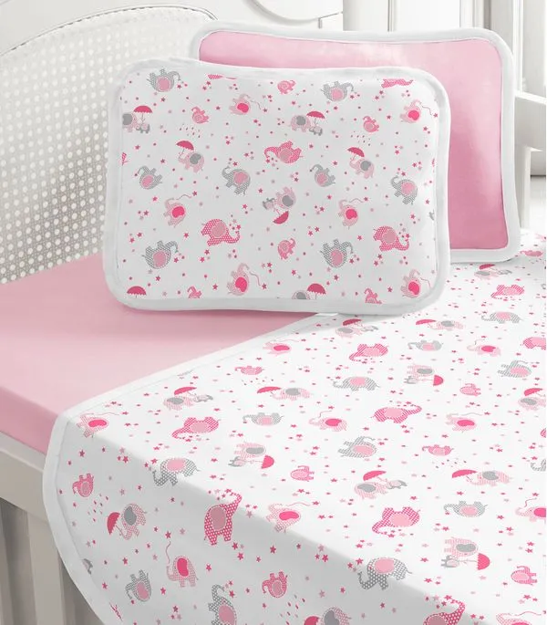 Jogo Cama Baby Estampado Vivaldi Rosa UN / Rosa