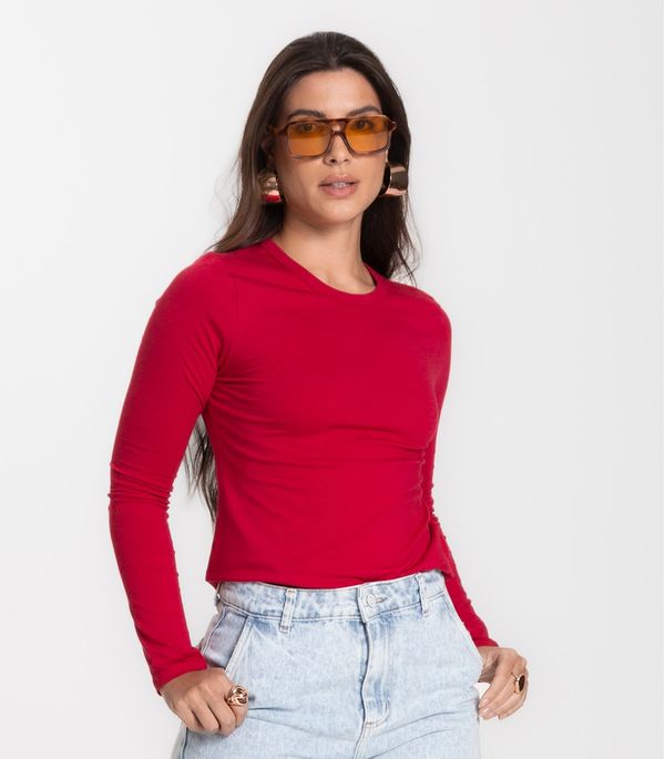 Blusa Manga Longa Básica Select Vermelho M
