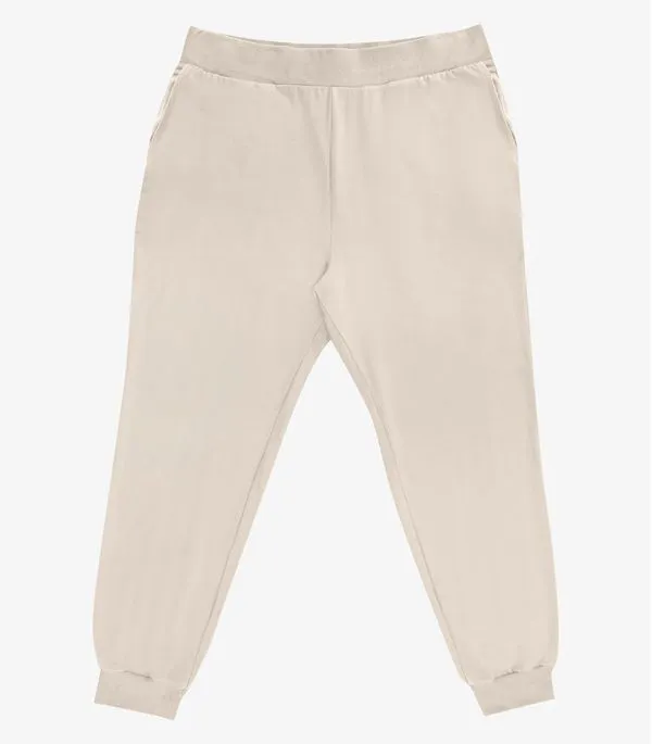 Calça Jogger Feminina Plus Size Secret Glam Bege Plus G3