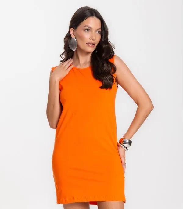 Vestido Liso Feminino Select Laranja M