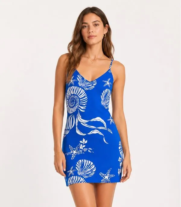 Vestido Estampado Rovitex Azul P