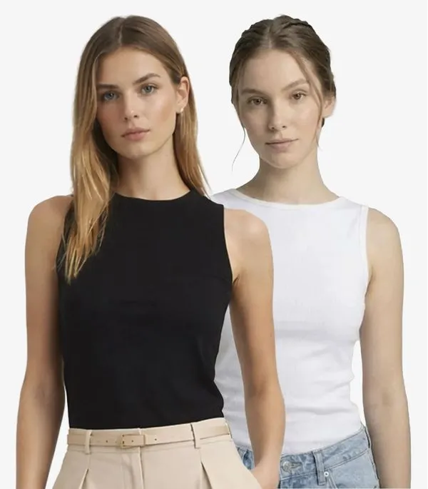 Kit 2 Regatas Femininas Decote Nas Costas Infinita Cor Sortidas M
