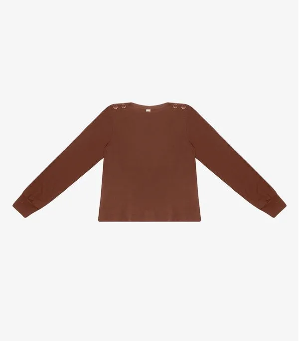 Blusão Feminino Em Molecotton De Viscose Rovitex Marrom P