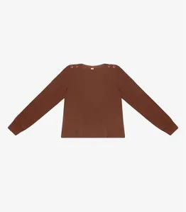 Blusão Feminino Em Molecotton De Viscose Rovitex Marrom P