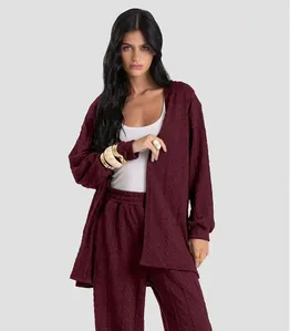 Cardigan Feminino em Malha Tricot Rustic Dianna Vermelho PP