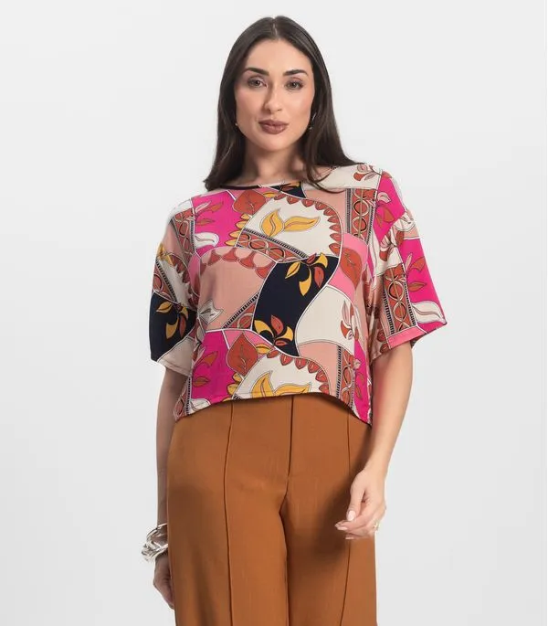 Blusa Feminina Estampada Infinita Cor Rosa P