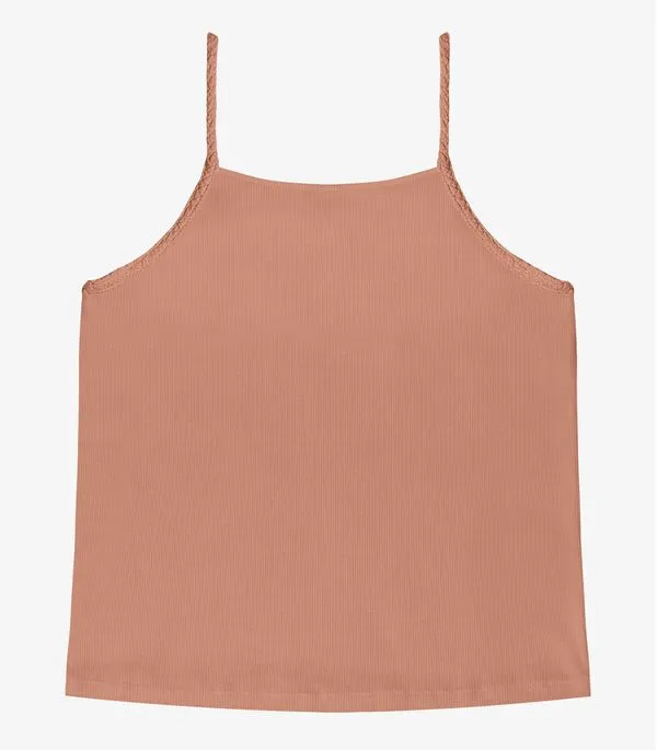 Regata Feminina Ribana de Viscose Rovitex Marrom G