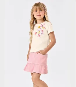 Conjunto Blusa Com Saia Feminina Trick Nick Bege 8