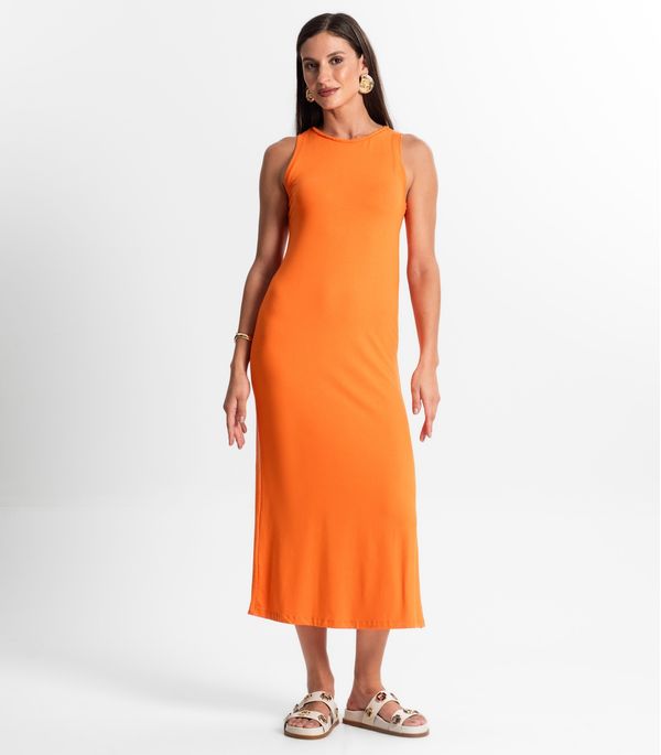 Vestido Midi Em Molecotton Rovitex Laranja GG