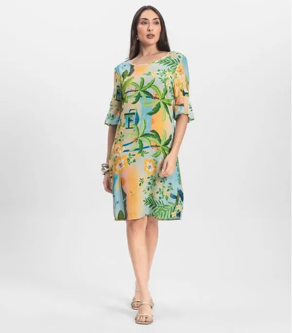 Vestido Feminino Estampado Infinita Cor Rosa GG