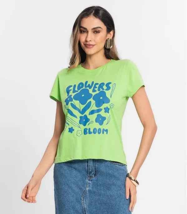 Blusa T-Shirt Feminina Estampada Select Verde M