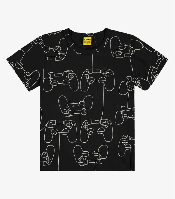 Camiseta Menino Estampada Trick Nick Preto 10