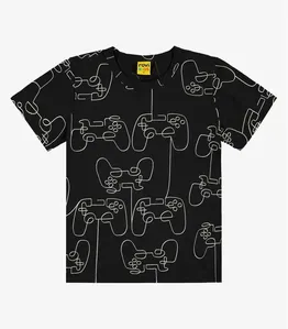 Camiseta Menino Estampada Trick Nick Preto 10