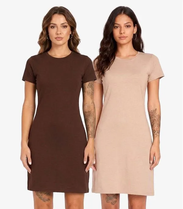 Kit 2 Vestidos Femininos Curto Com Manga Infinita Cor Sortidos GG