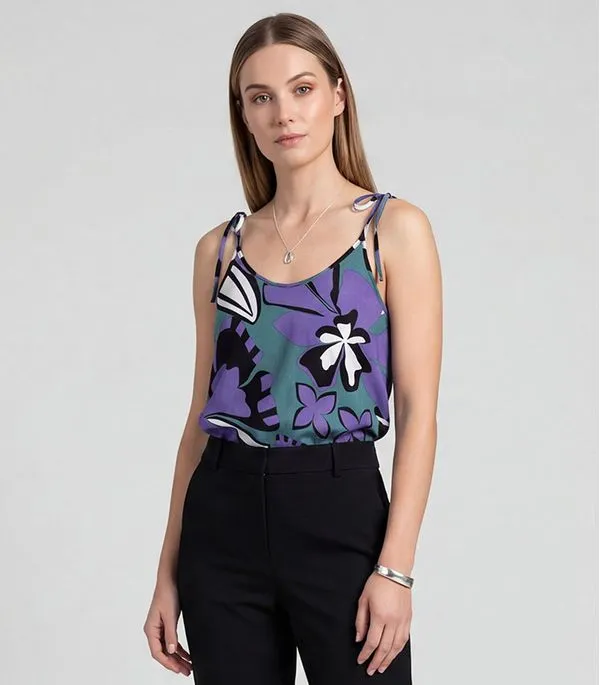 Blusa De Alça De Laço Infinita Cor Cinza GG