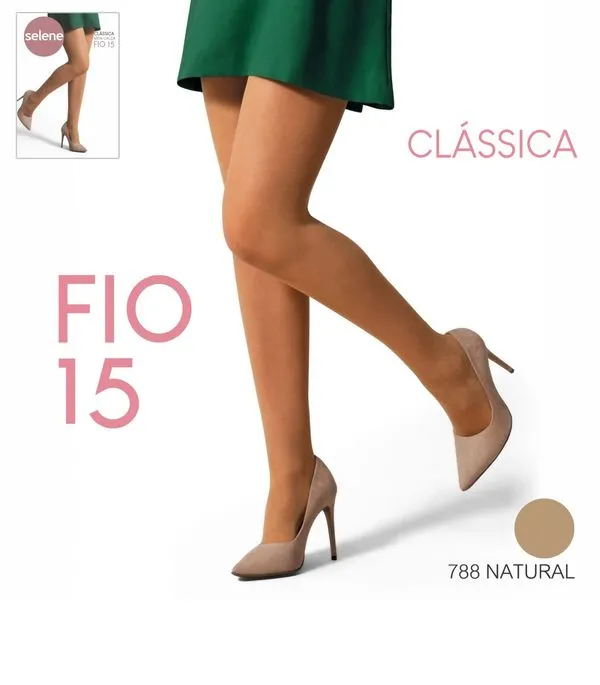 Meia Calça Clássica Fio 15 Selene Bege P