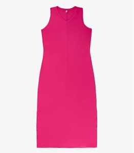 Vestido Longo Plus Size Infinita Cor Rosa Plus G1