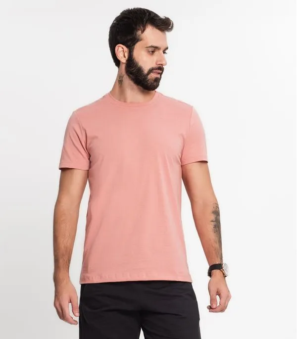 Camiseta Meia Malha Básica Masculina Kohmar Rosa P