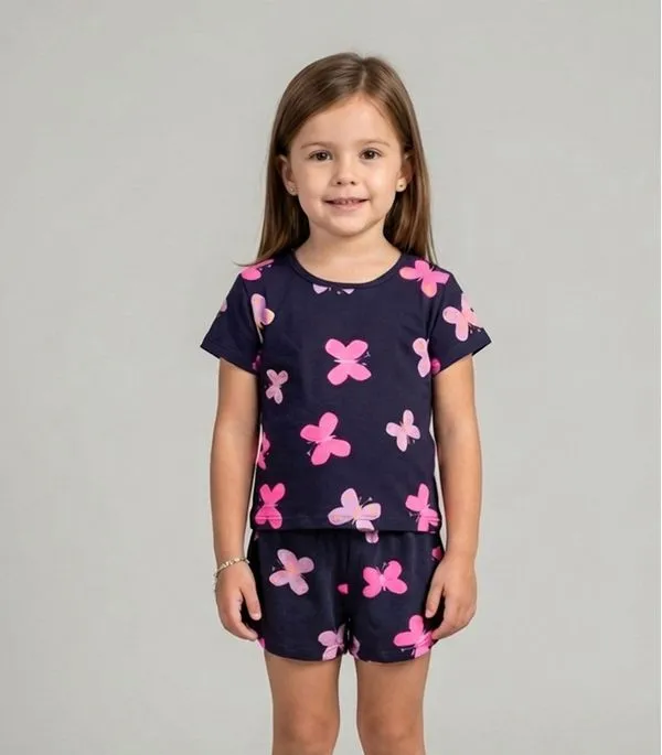 Pijama Infantil Menina Blusa E Short Select Azul 6