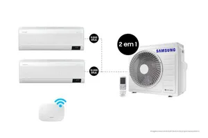 Ar Condicionado Bi-Split Samsung WindFree 18.000 BTUs (Hi Wall 9.000 e 12.000) Q/F WiFi 220V