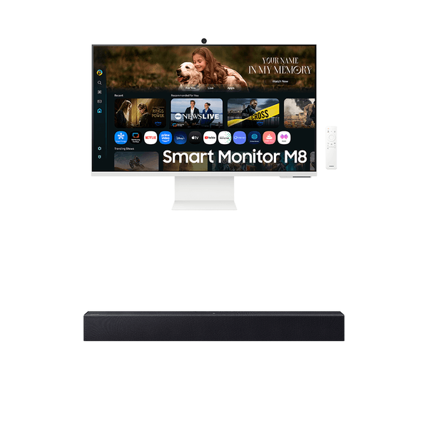 Smart Monitor Samsung M8 32" + Soundbar Samsung HW-B400F Combo