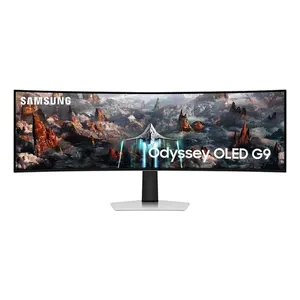 Monitor Gamer Samsung Odyssey OLED G9 49" DQHD, Tela Curva Ultrawide, 240Hz, 0.03ms, HDR10+, HAS, Micro HDMI, DP, USB Silver