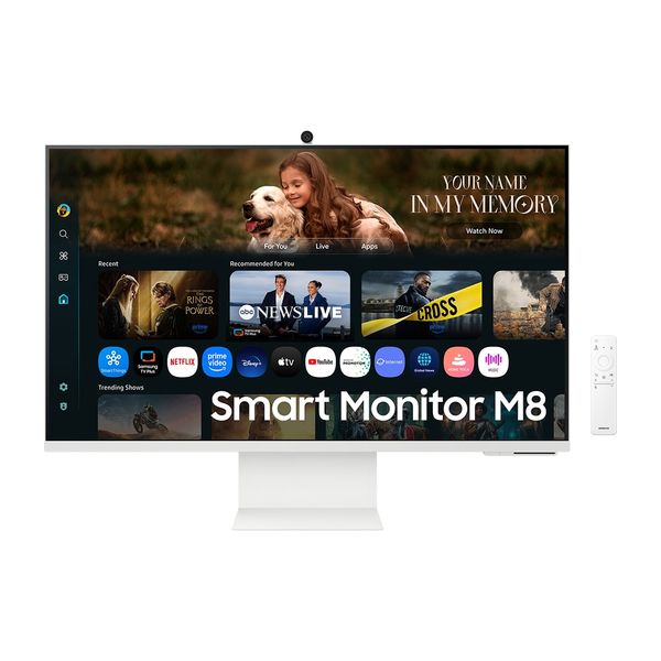 Smart Monitor Samsung M8 32", 4K, Plataforma Tizen™, Tap View, USB-c (65W), USB Hub, HDMI, Bluetooth Branco