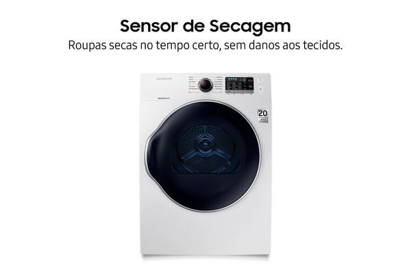 Secadora Samsung DV6800 Elétrica Porta Crystal Blue DV12K6800EW Branca 12Kg 220V