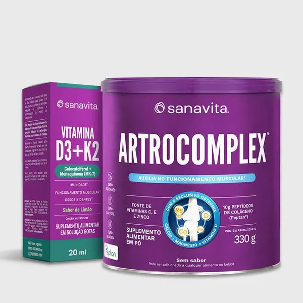 Combo Articulação & Ossos Artrocomplex | Vitamina D3+K2
