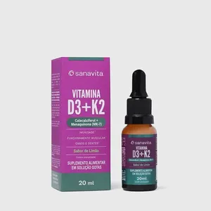 Vitamina D3 + K2 Frasco em Gotas. 20ML