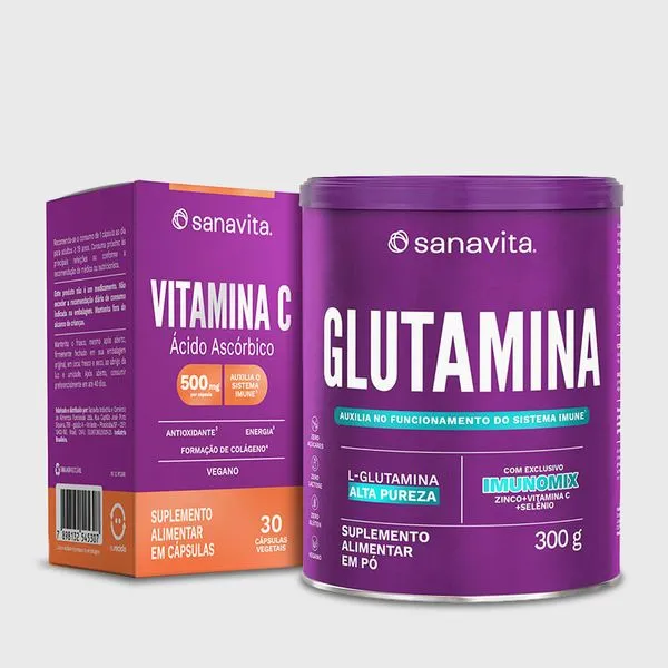 Combo Proteção Diária Vitamina C | Glutamina