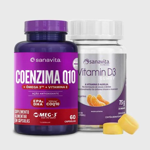 Combo Vitamina D3 Gummy + Coenzima Q10 Vitamina D3 Gummy + Coenzima Q10