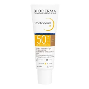Protetor Solar Facial Bioderma FPS 50+ Photoderm M Pele com Cor 4.0 + Ação Clareadora 40ml Gel Creme