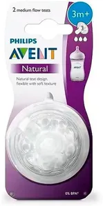 Bico para Mamadeira Philips Avent Pétala +3 meses Fluxo Médio Silicone Tamanho 3 2 Unidades