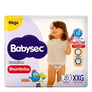 Fralda Babysec Premium Shortinho Galinha Pintadinha XXG 20 Unidades