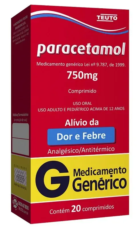 Paracetamol 20 Comprimidos 750Mg