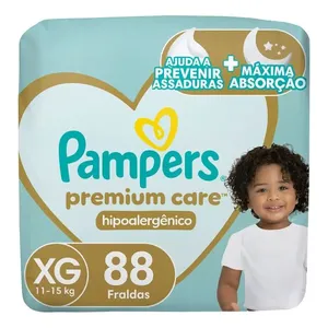 Fralda Pampers Premium Care Tamanho XG 88 Unidades